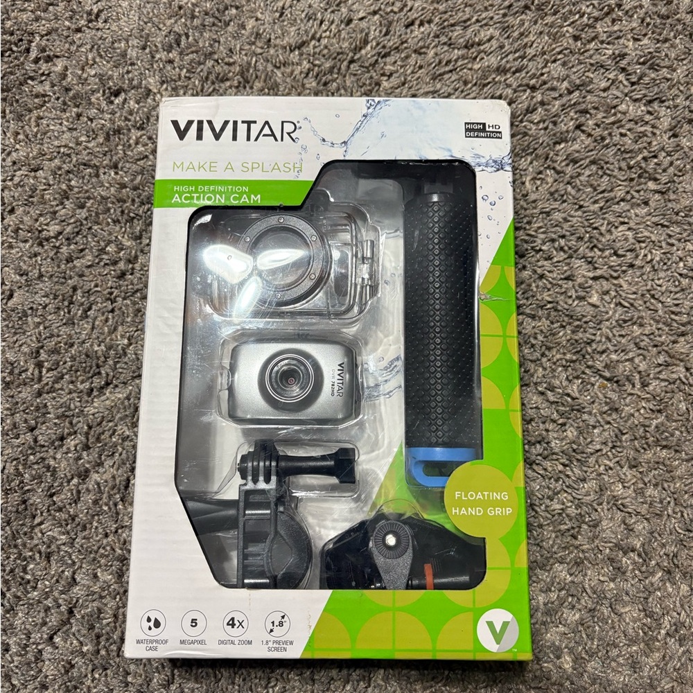 Camera Vivitar Make A Splash HD Action Cam Accessory Bundle‎ Waterproof New